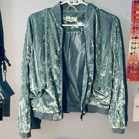 ❄️ light blue crushed velvet jacket ❄️ - Picture 3 of 4